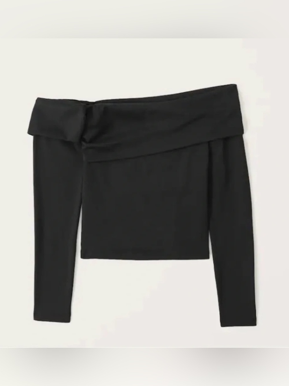 Abercrombie Asymmetrical Black Off the Shoulder Top NWT
